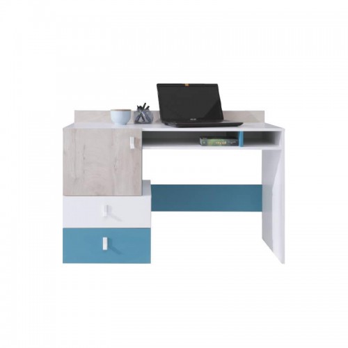 ​Стол письменный Planet 9 Meblar 125/86/55 Белый Люкс / Дуб / Mоре